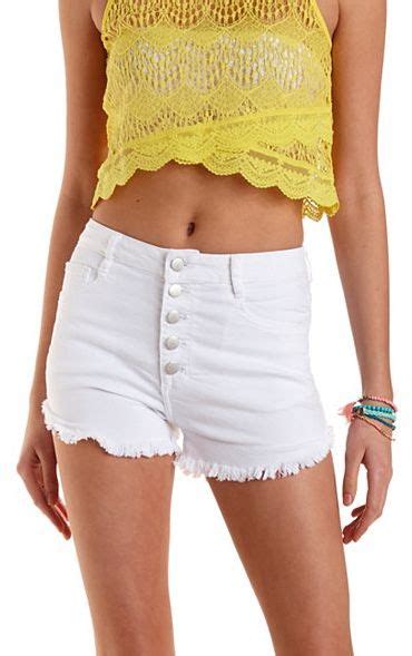 Charlotte Russe Refuge Hi Rise Cheeky Cut Off Denim Shorts