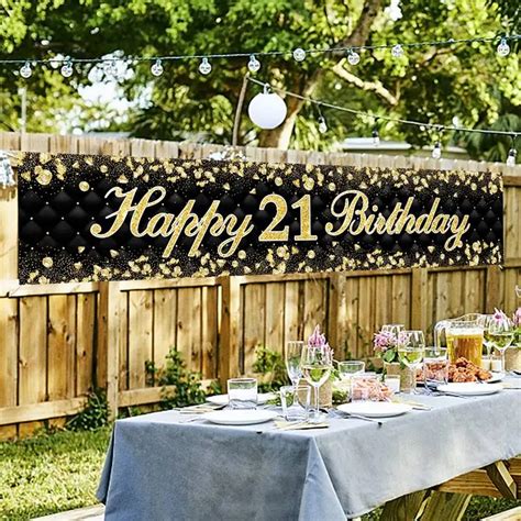 21 Years Old Birthday Party Backdrop 21st Happy Birthday Balloons