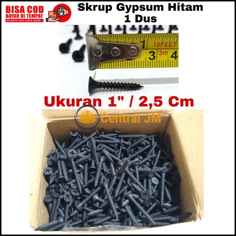 Jual Sekrup Gypsum Dus Ukuran Inch Cm Hitam Tajam Skrup