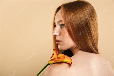 Premium Photo Beauty Portrait Of A Fresh Young Topless Redhead Girl