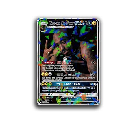 Tupac Shakur Special Holographic Pokemon Collective GX Trading Etsy