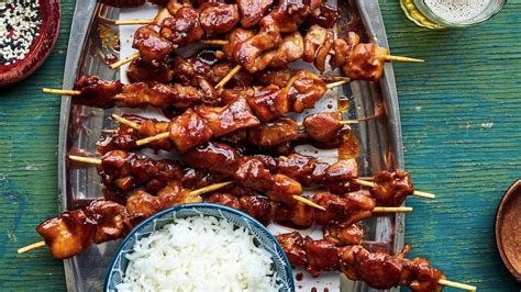 Mini Brochettes De Poulet Teriyaki Mordu