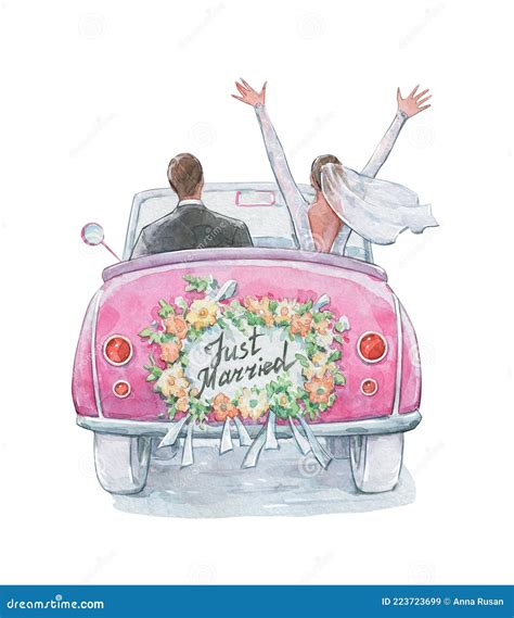 Just Married Couple Cartoon Royalty Free Illustration Cartoondealer