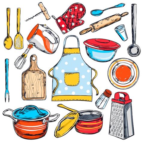 Conjunto De Elementos De Cocina Casera Vector Gratis