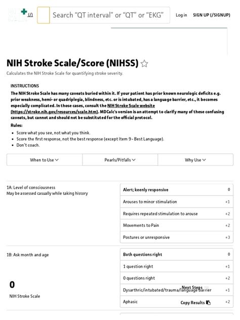 Printable Nih Stroke Scale