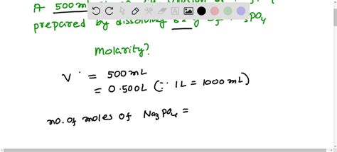 Solved A Ml Aqueous Solution Of Na Po Was Prepared Using G Of