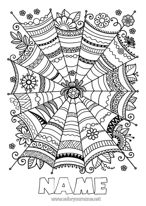 Coloring Page No Spider Halloween Mandala