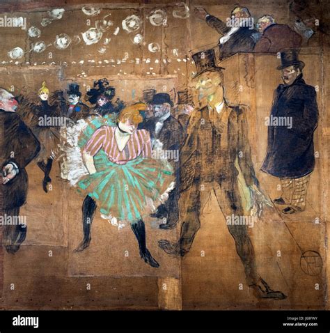 Toulouse-Lautrec painting. "La Danse au Moulin Rouge" (Dance at the ...