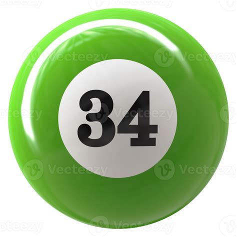 34 number 3d ball green 36307198 PNG