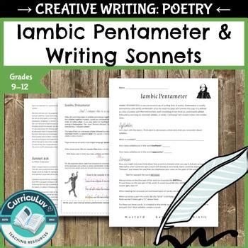 Iambic Pentameter Lesson and Writing Sonnets, Creative Writing, EDITABLE