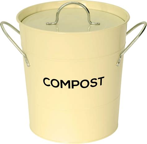 All Green Dark Blue Metal Kitchen Compost Caddy Navy Blue Composting