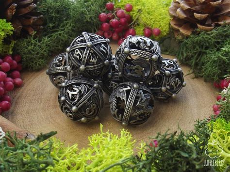 Hollow Dragon Spherical Hollow Metal Dice Set Dandd Dice T Set 7 Piece