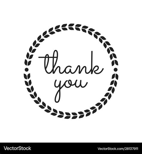 Thank You Round Label Sticker Royalty Free Vector Image