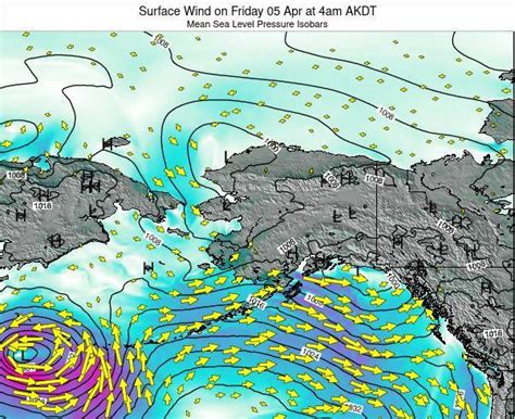 Alaska United States Surface Wind on Thursday 08 Jul at 10pm AKDT