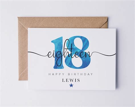 Personalised Th Birthday Card Eighteen Birthday Card For Etsy Uk