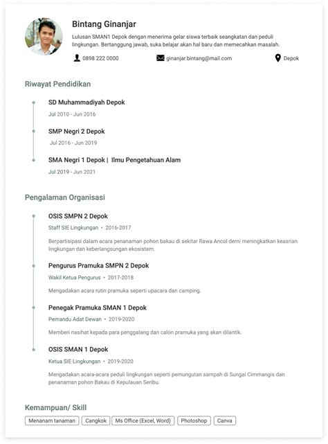 contoh cv lulusan sma lengkap   membuatnya  dilirik hrd