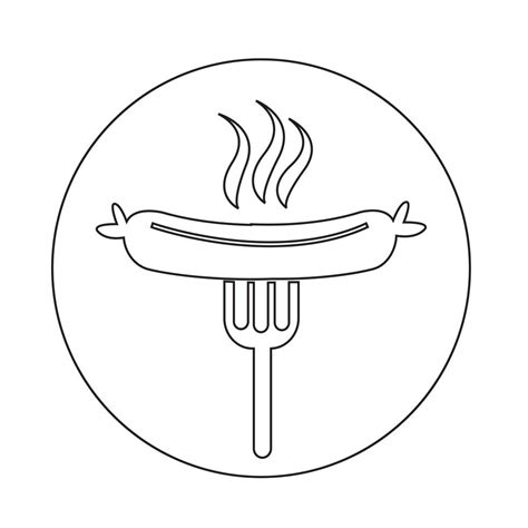 Sausage Grilled With Fork Icon 571511 Vector Art At Vecteezy