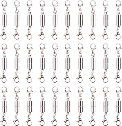 12 Pcs Silver Magnetic Jewelry Locking Clasps Necklace Clasps And Closures Bracelet