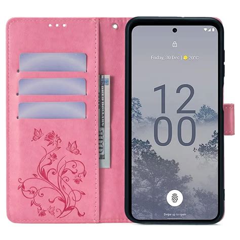 For Nokia X30 5G Case With Hand Strap Wallet Flip PU Leather Butterfly