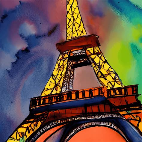 Eiffel Tower Watercolor Painting · Creative Fabrica