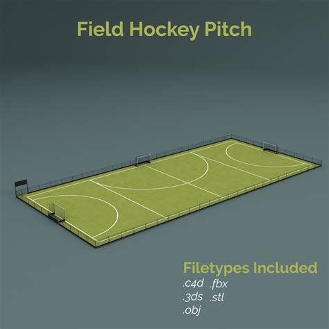 Field hockey training pitch 3D - TurboSquid 1312584