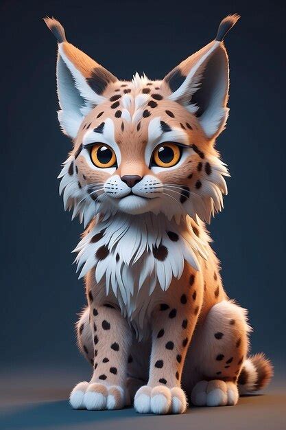 Premium Photo | Super cute Lynx in the style of pixar cartoon generative ai