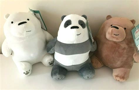 Set Of We Bare Bears Plush Toys Grizzly Pandas Cartoon Network