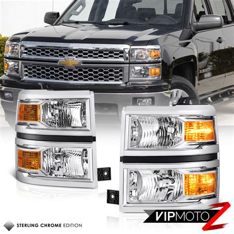 2014 2015 Chevrolet Silverado 1500 Factory Style Headlights Housing And Lens Set Ebay