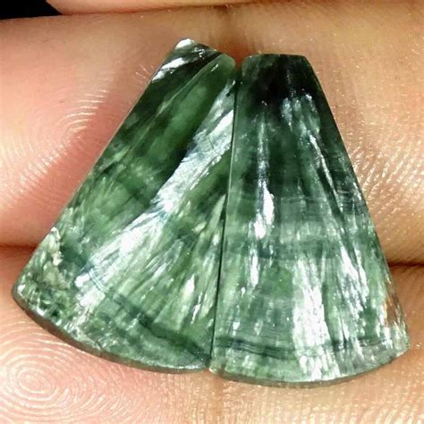 15 20Cts Natural Seraphinite Pair Fancy Cabochon Loose Gemstones EBay