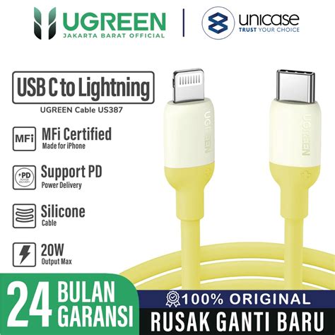 Jual Cable Data Usb C To Iphone Lightning Ugreen Mfi 3a 20w Silicone Cable Shopee Indonesia