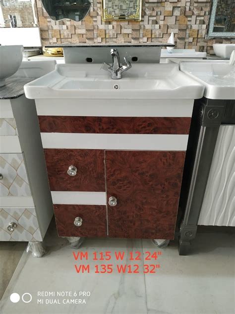 Normal PURE PVC Bathroom Vanity VM 115 For Residential Size 24