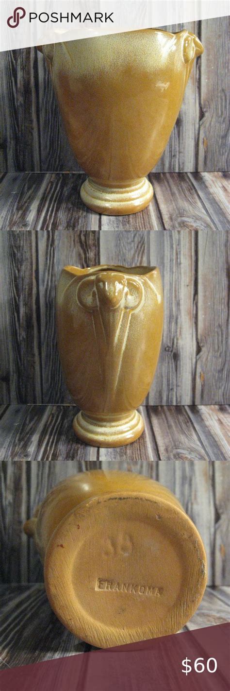 Frankoma Desert Gold Rams Head Vase Ada Clay Head Vase Ram Head