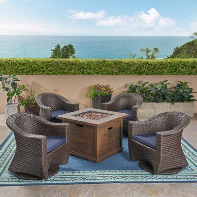 Bayou Breeze Knapp Piece Rattan Sofa Seating Group With Cushions