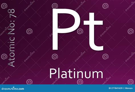 Platinum Chemical Element Symbol on Magenta Background Stock ...