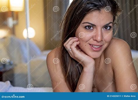 Gorgeous Hispanic Model Poses Nude In A Bedroom Environment Stock Image Image Of Commitment