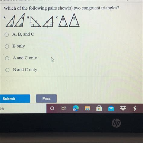 Which Of The Following Pairs Show S Two Congruent Triangles Brainly