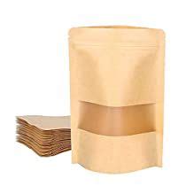 Pcs Kraft Stand Up Pouch Bags With Window X Inch Brown Kraft