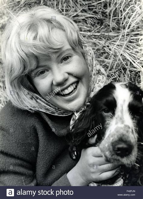 Hayley Mills English Actress Relaxing While Filming Whistle Down The