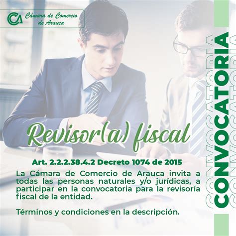 Convocatoria Revisor Fiscal Cámara De Comercio De Arauca 2023 2026