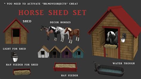 Horse Shed Set for The Sims 4