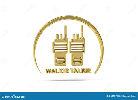 Icono Dorado De Walkie Talkie D Aislado En Fondo Blanco Stock De