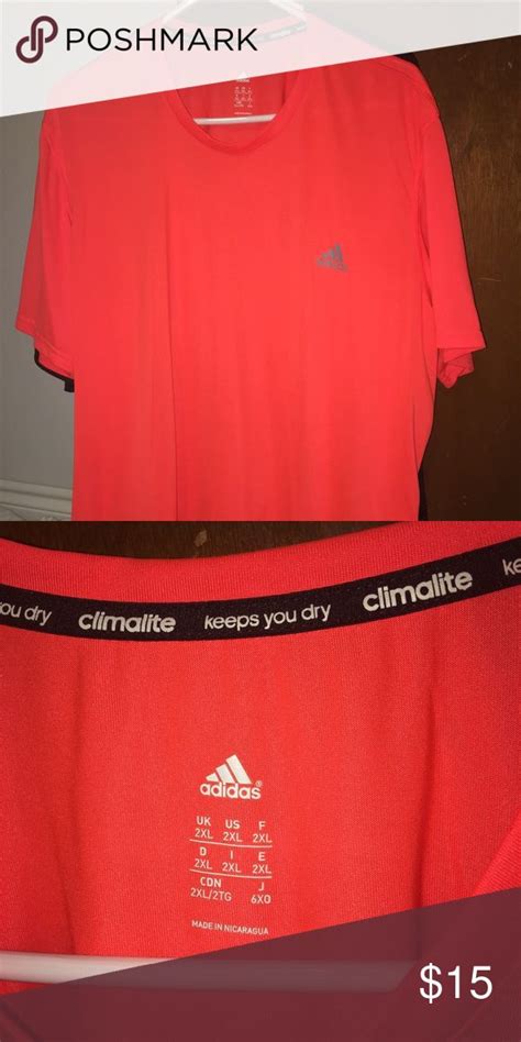 Orange Adidas Climalite Dri Fit Shirt Dri Fit Shirt Workout Shirts