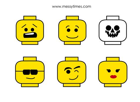 Printable LEGO Faces Lego Faces Lego Party Lego - Free Printable