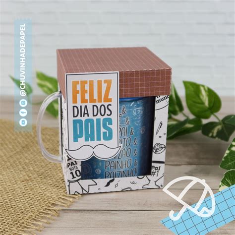 Caixa Para Caneca Dia Dos Pais Chuvinha De Papel