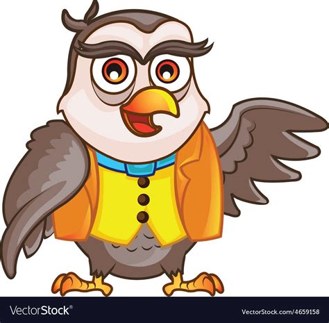 Wise Owl Cartoon Royalty Free Vector Image Vectorstock