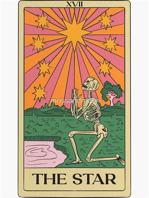 The Star Vintage Tarot Card Sticker For Sale By Mossandmoon Redbubble