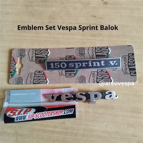 Jual Emblem Set Vespa Sprint Balok Produk Original Rms Italy Jakarta