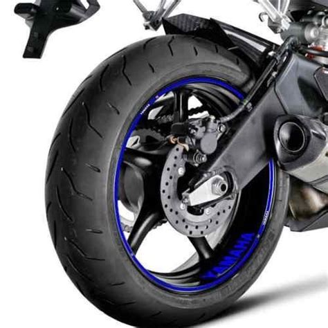 Adesivo Friso Refletivo Roda Moto Yamaha Mt Azul N O Desbota Submarino