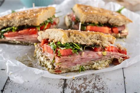 Mortadella Burrata And Pesto Focaccia Sandwich Chef S Pencil