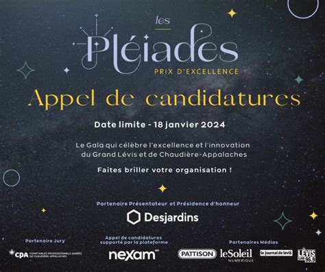 Appel De Candidatures Les Pl Iades Prix Dexcellence Chambre